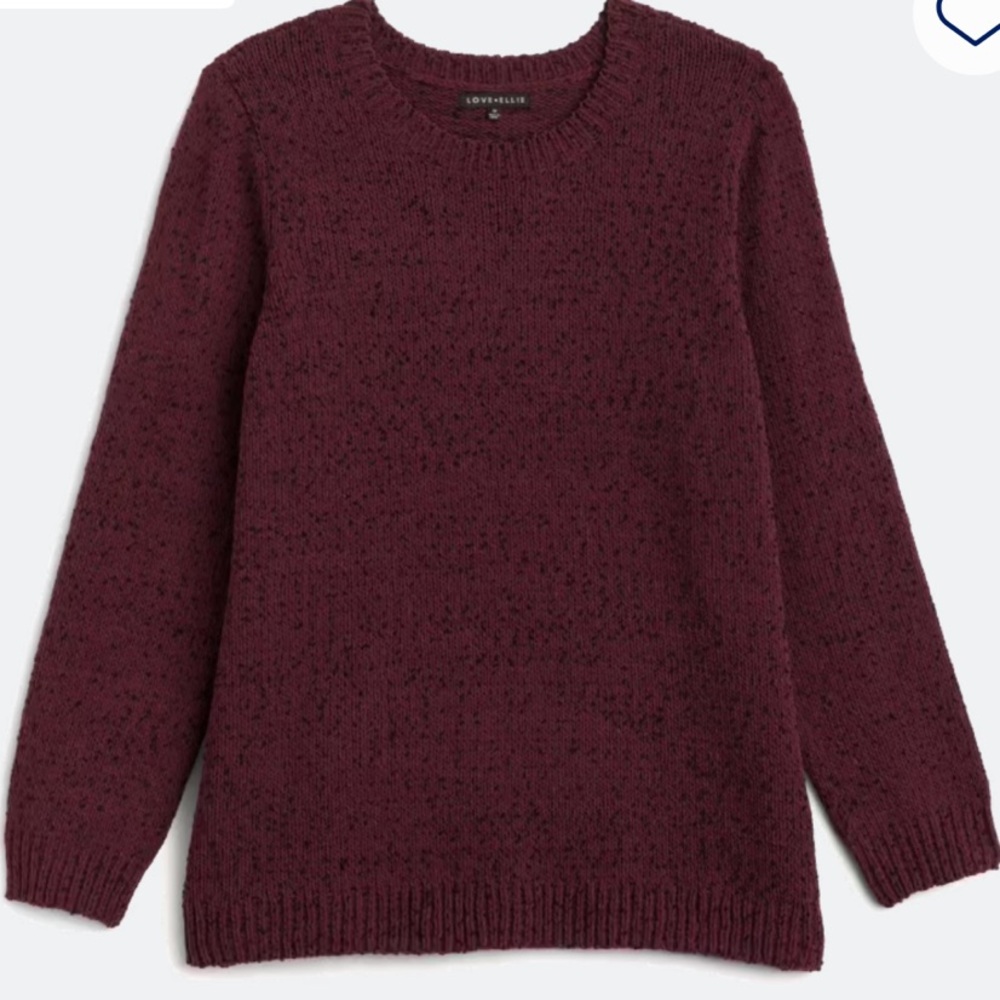 Dark Purple Chenille Crew Neck Pullover